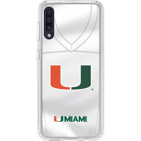 University of Miami White Jersey Galaxy A50 Clear Case